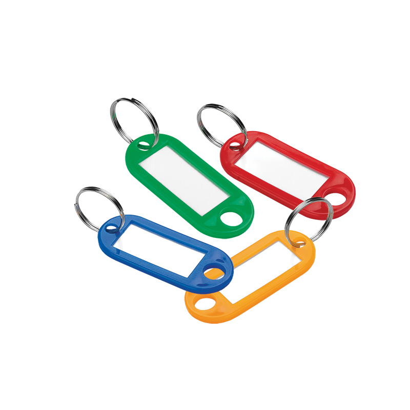 Breloc pentru chei, inel metalic, eticheta, set 12 bucati, multicolor - imagine 3